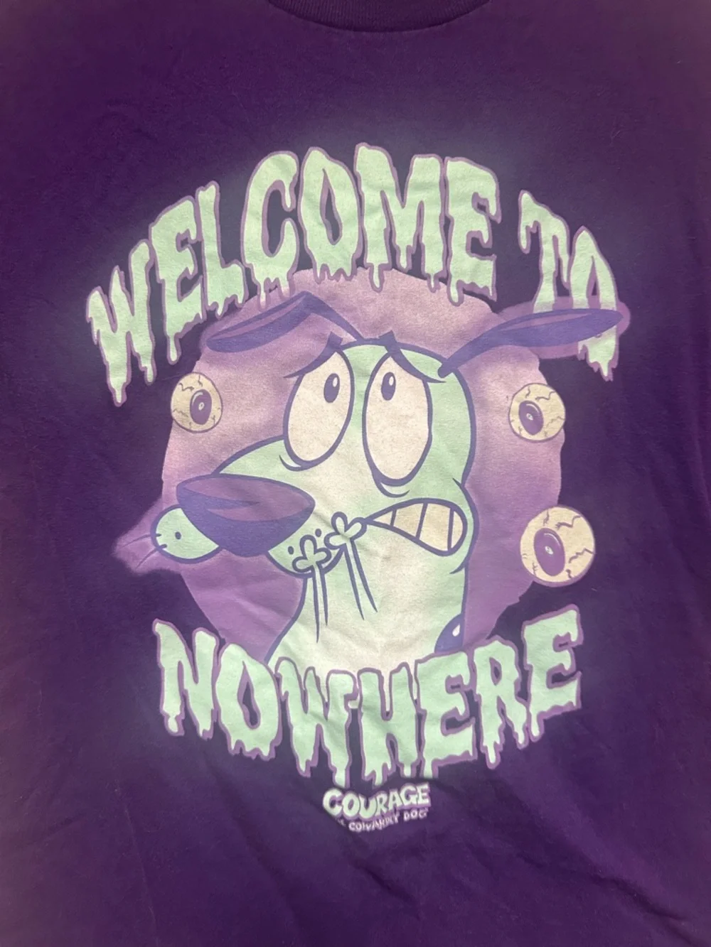 Courage the Cowardly Dog 'Welcome to Nowhere'‎ Purple Graphic Tee